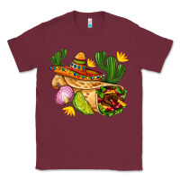 Burgundy burrito  with sombrero and union with cactus Classic Tee - AdoDesignShop