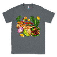 Charcoal Heather burrito  with sombrero and union with cactus Classic Tee - AdoDesignShop