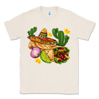 Natural burrito  with sombrero and union with cactus Classic Tee - AdoDesignShop