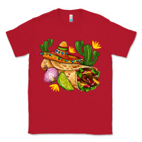 Red burrito  with sombrero and union with cactus Classic Tee - AdoDesignShop