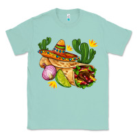 Seafoam burrito  with sombrero and union with cactus Classic Tee - AdoDesignShop
