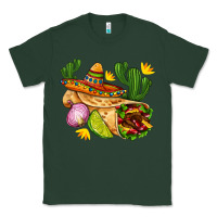 Sports Green burrito  with sombrero and union with cactus Classic Tee - AdoDesignShop
