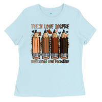 Baby Blue teach love inspire motivation lead encourage Ladies Tee - Zillion Design Studio