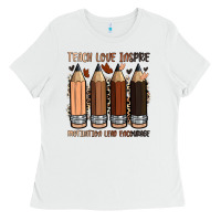 White teach love inspire motivation lead encourage Ladies Tee - Zillion Design Studio