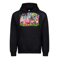 Black Happy Easter truck with farm animals Easter Day Urban Hoodie - CowGirlArtShop