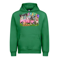 Emerald Happy Easter truck with farm animals Easter Day Urban Hoodie - CowGirlArtShop