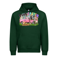 Forest Green Happy Easter truck with farm animals Easter Day Urban Hoodie - CowGirlArtShop