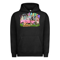 Pigment Black Happy Easter truck with farm animals Easter Day Urban Hoodie - CowGirlArtShop