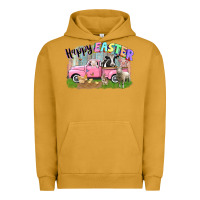 Pigment Peanut Butter Happy Easter truck with farm animals Easter Day Urban Hoodie - CowGirlArtShop
