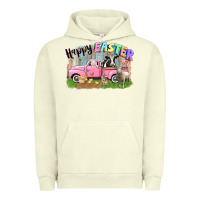 Pigment Pistachio Happy Easter truck with farm animals Easter Day Urban Hoodie - CowGirlArtShop