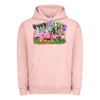 Pigment Salmon Happy Easter truck with farm animals Easter Day Urban Hoodie - CowGirlArtShop