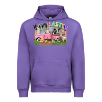 Tulip Happy Easter truck with farm animals Easter Day Urban Hoodie - CowGirlArtShop