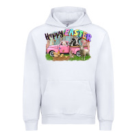 White Happy Easter truck with farm animals Easter Day Urban Hoodie - CowGirlArtShop