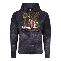 Cloud Black small town christmas with barn and cactus Vintage Hoodie - AdoDesignShop