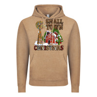 Vintage Coffee small town christmas with barn and cactus Vintage Hoodie - AdoDesignShop