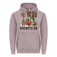 Vintage Zinc small town christmas with barn and cactus Vintage Hoodie - AdoDesignShop
