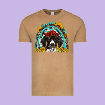 German Shorthaired Pointer Western Rainbow Vintage Tee Designed By Artiststas