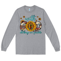 Heather Grey with god all things are possible matthew 19 26 Long Sleeve Tee - JahusDesignShop