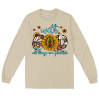 Mushroom with god all things are possible matthew 19 26 Long Sleeve Tee - JahusDesignShop