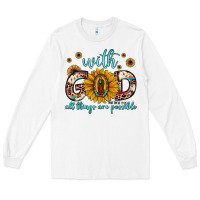 White with god all things are possible matthew 19 26 Long Sleeve Tee - JahusDesignShop