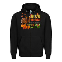 Black give thanks for a little and you will find a lot Zipper Hoodie - MaliasSmallBusiness