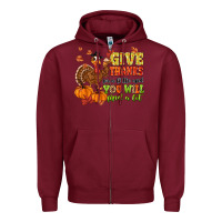 Burgundy give thanks for a little and you will find a lot Zipper Hoodie - MaliasSmallBusiness