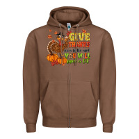 Chestnut give thanks for a little and you will find a lot Zipper Hoodie - MaliasSmallBusiness