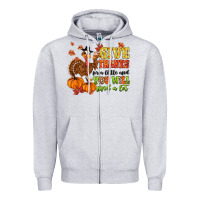 Heather Grey give thanks for a little and you will find a lot Zipper Hoodie - MaliasSmallBusiness