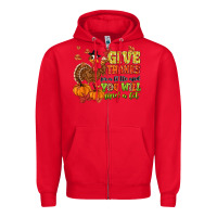 Red give thanks for a little and you will find a lot Zipper Hoodie - MaliasSmallBusiness