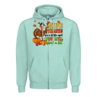 Seafoam give thanks for a little and you will find a lot Zipper Hoodie - MaliasSmallBusiness
