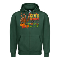 Sports Green give thanks for a little and you will find a lot Zipper Hoodie - MaliasSmallBusiness