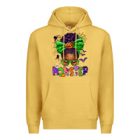 Halloween Afro Messy Bun Momster Premium Hoodie | Teevron