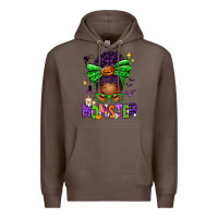 Coffee Halloween Afro Messy Bun Momster Premium Hoodie - texasbilliewilder