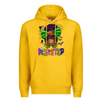 Lemon Halloween Afro Messy Bun Momster Premium Hoodie - texasbilliewilder