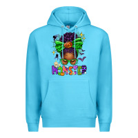 Ocean Blue Halloween Afro Messy Bun Momster Premium Hoodie - texasbilliewilder