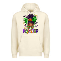 Sandshell Halloween Afro Messy Bun Momster Premium Hoodie - texasbilliewilder