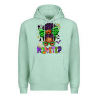 Seafoam Halloween Afro Messy Bun Momster Premium Hoodie - texasbilliewilder