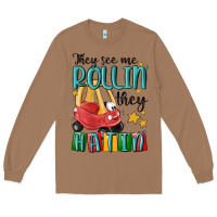 Toasted Coconut they see me rollin' they hatin' Long Sleeve Tee - MaliasSmallBusiness