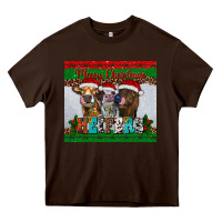 Chocolate Brown merry christmas heifers Heavy Core Tee - RanaPortraitStore