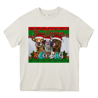 Cream merry christmas heifers Heavy Core Tee - RanaPortraitStore