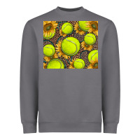 Storm tennis ball with sunflower and racket Heavyweight Sweatshirt - BarkalooDesign