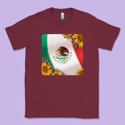 Mexican Flag Sunflowers And Leopard Coaster Classic Tee Designed By Jasminsmagicworld