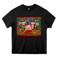 Black merry christmas cow pig and horse Heavy Core Tee - RanaPortraitStore