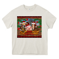 Merry Christmas Cow Pig And Horse Heavy Core Tee | Teevron