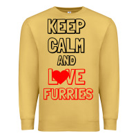 Antique Gold Keep Calm And Love Furries Premium Sweatshirt - Bettercallsaul
