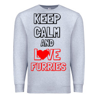 Heather Grey Keep Calm And Love Furries Premium Sweatshirt - Bettercallsaul