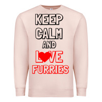 Pale Pink Keep Calm And Love Furries Premium Sweatshirt - Bettercallsaul