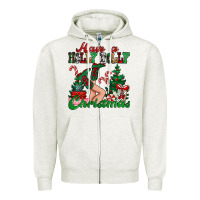 Oatmeal Heather have a holly dolly christmas Zipper Hoodie - MaliasSmallBusiness