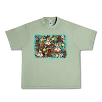 Oil Green tribe tent western background Urban Heavy Tee - AdoDesignShop