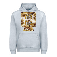 Heather Grey Mama with leopard and cowhide regular can cooler Urban Hoodie - HowdyJamesFarm